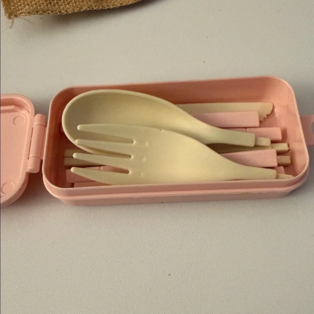 All I want to do is eat travel storable silverware pink washable reusable